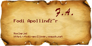 Fodi Apollinár névjegykártya